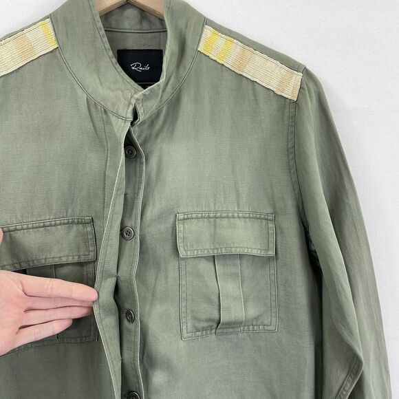 Rails Jacket‎ Womens Small Green Relaxed Linen Military Utility Festival Coastal - Picture 4 of 16